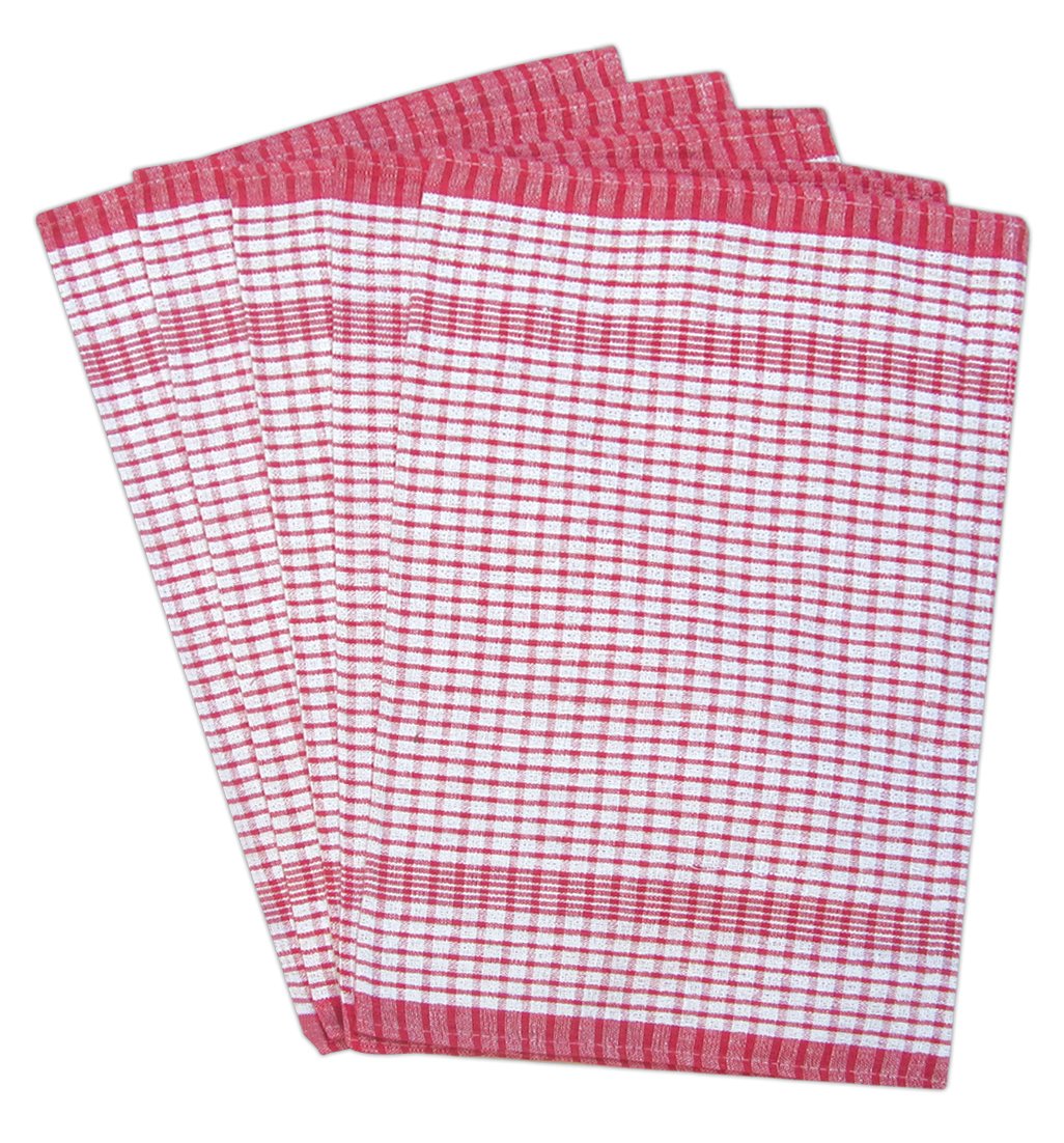 Rice Weave Tea Towel Red Colour Pack of 10