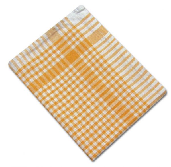 100% Cotton Colour Check Tea Towel - Yellow - Pack of 10 - quick-cleaning-supplies