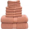 Deluxe 6 Piece Bath Towels Set - 2 Bath, 2 Hand, 2 Face Cloth - quick-cleaning-supplies