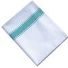 Herringbone Weave Tea Towels - White with Green Stripe - Pack of 10 - quick-cleaning-supplies