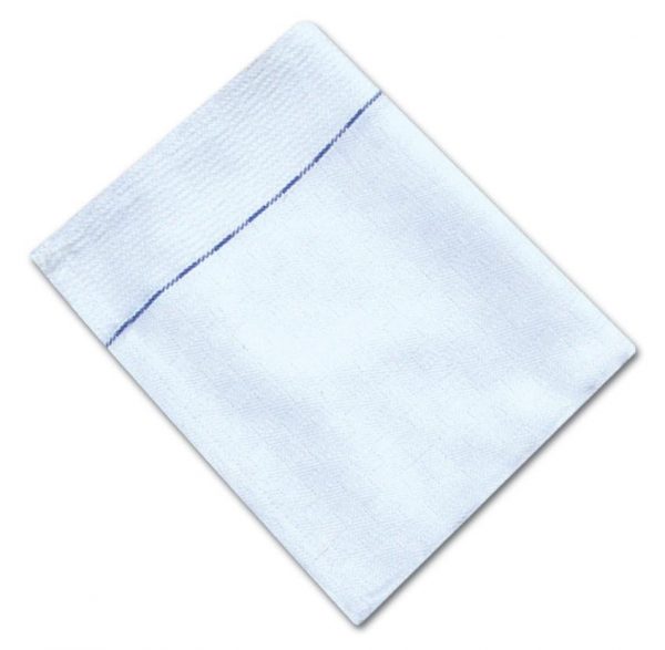 100% Cotton Waiters Cloths With Blue Diced Weave - White - Pack of 10 - quick-cleaning-supplies