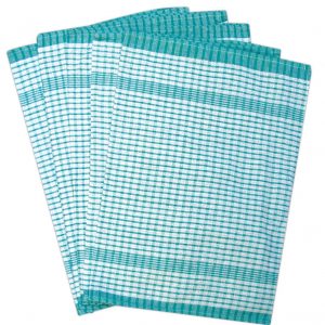Rice Weave Tea Towel - Green Colour - Pack of 10 - quick-cleaning-supplies