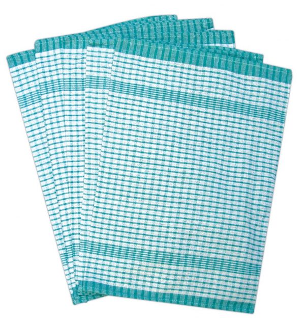 Rice Weave Tea Towel - Green Colour - Pack of 10 - quick-cleaning-supplies